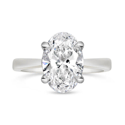 Oval Solitaire Engagement Ring 3.22ct