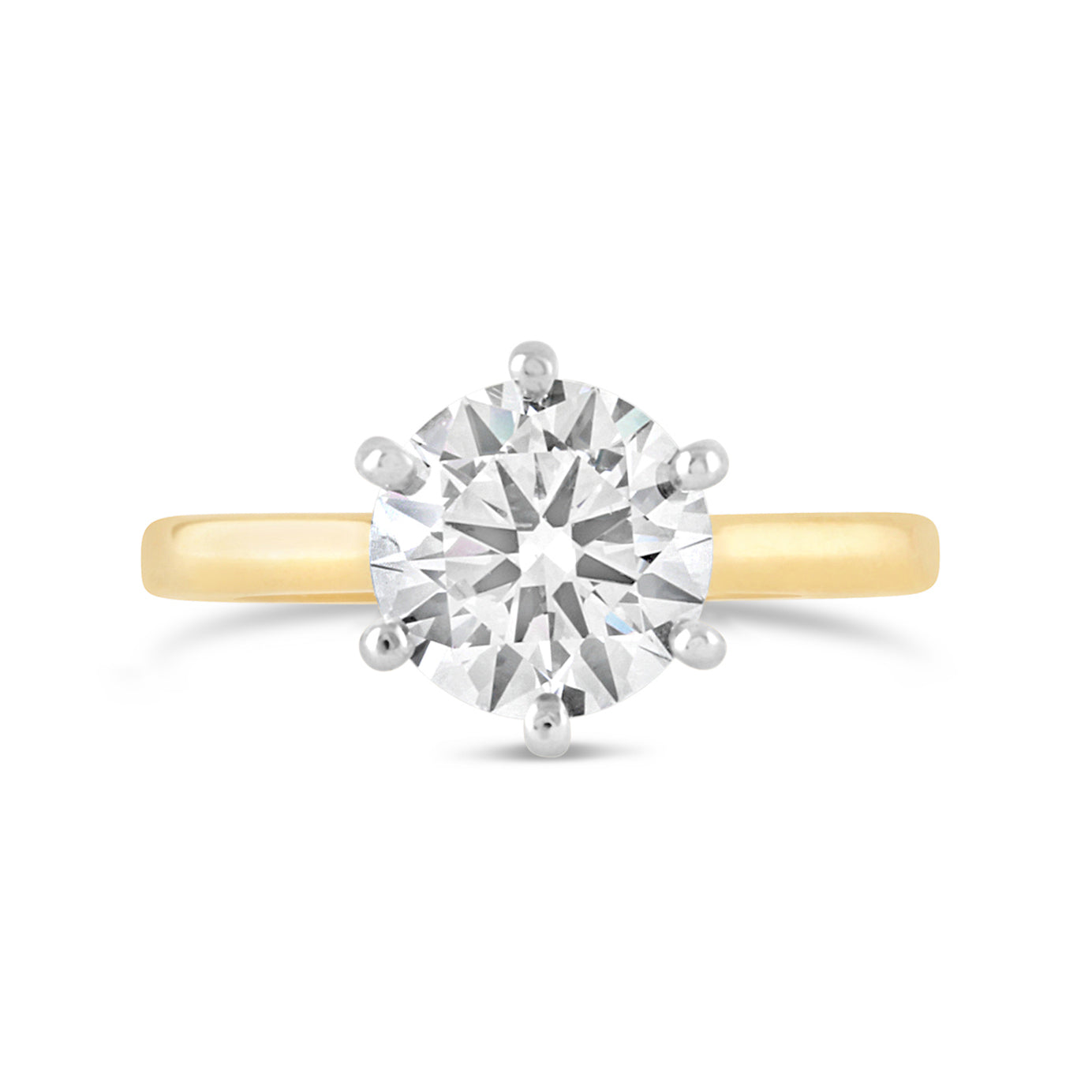 6 Claw Round Brilliant Diamond Solitaire Ring 2.07ct