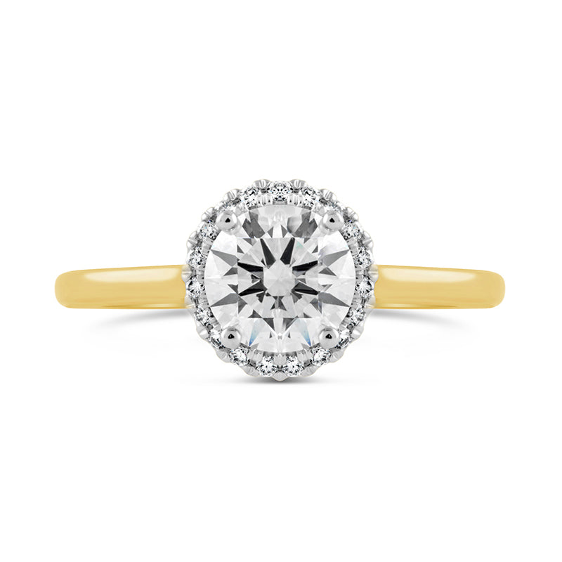 Round Brilliant Cut Halo Engagement Ring 0.85ct