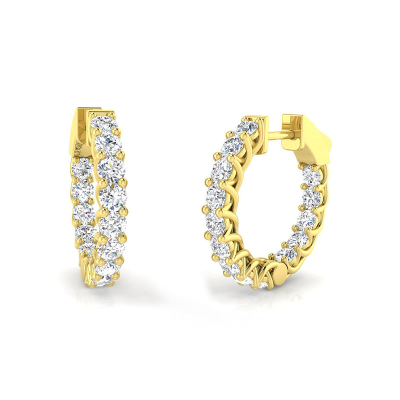 Inside-Out Diamond Hoop Earrings 2.06ct