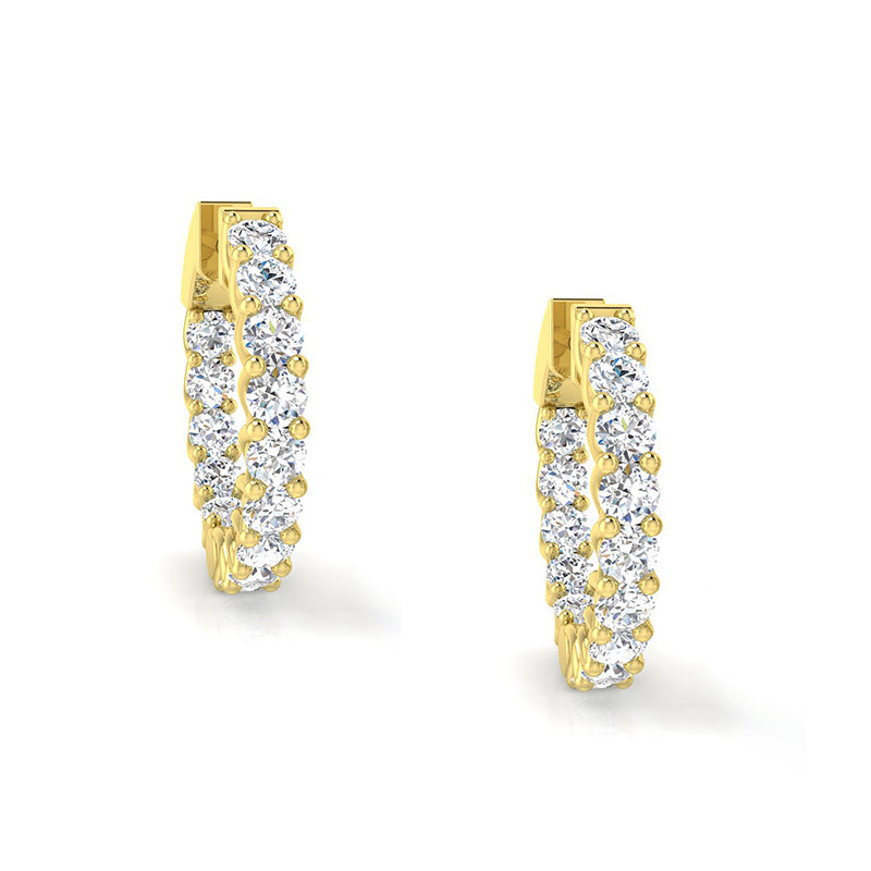 Inside-Out Diamond Hoop Earrings 2.06ct