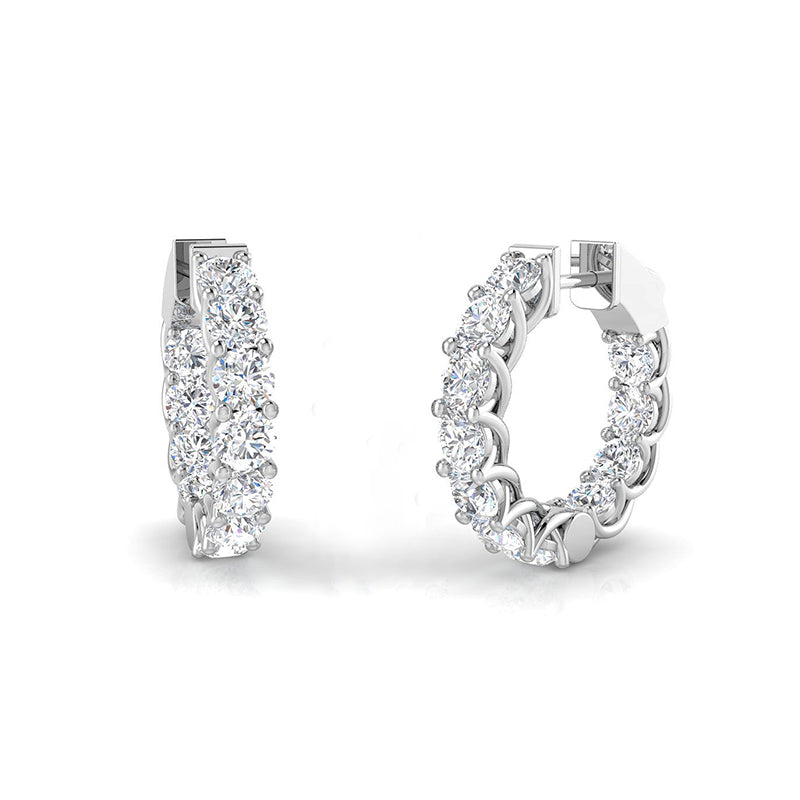Inside-Out Diamond Hoop Earrings 3.56ct
