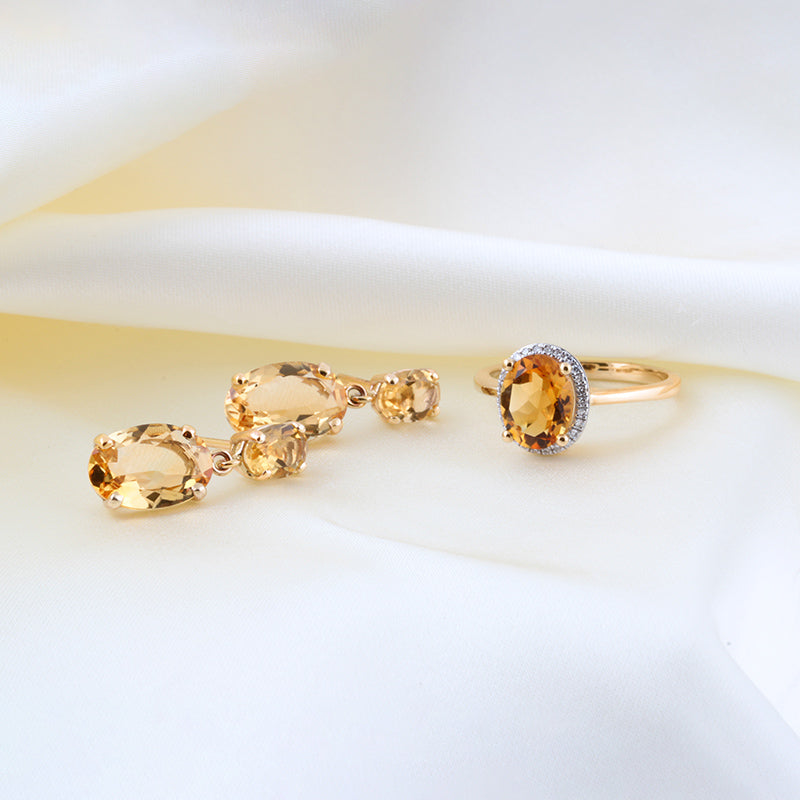 Two Stone Oval Cut Citrine Drop Earrings – Rocks Jewellers