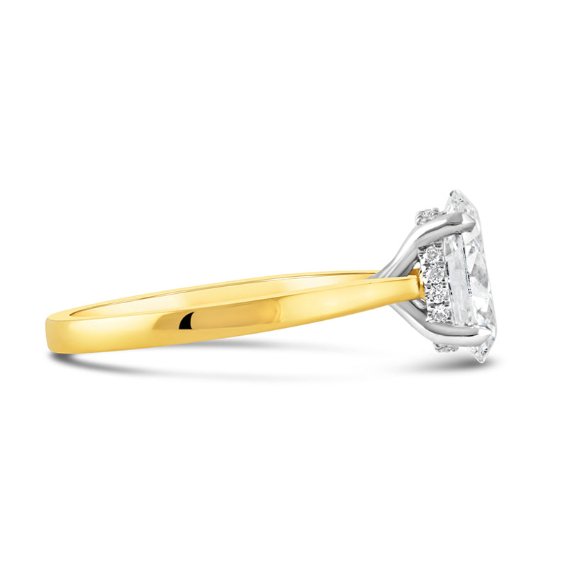 Oval Diamond Solitaire with Hidden Halo 1.07ct
