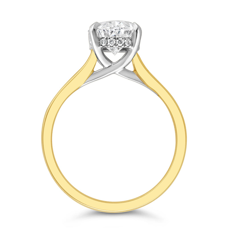 Oval Diamond Solitaire with Hidden Halo 1.07ct
