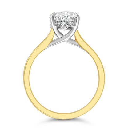 Oval Diamond Solitaire with Hidden Halo 1.07ct
