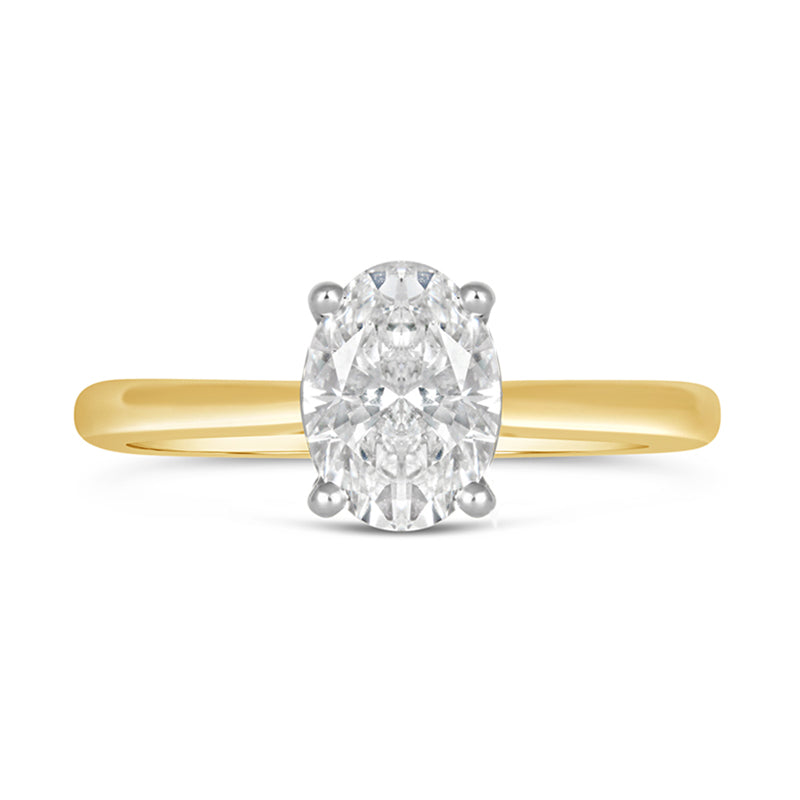 Oval Diamond Solitaire with Hidden Halo 1.07ct