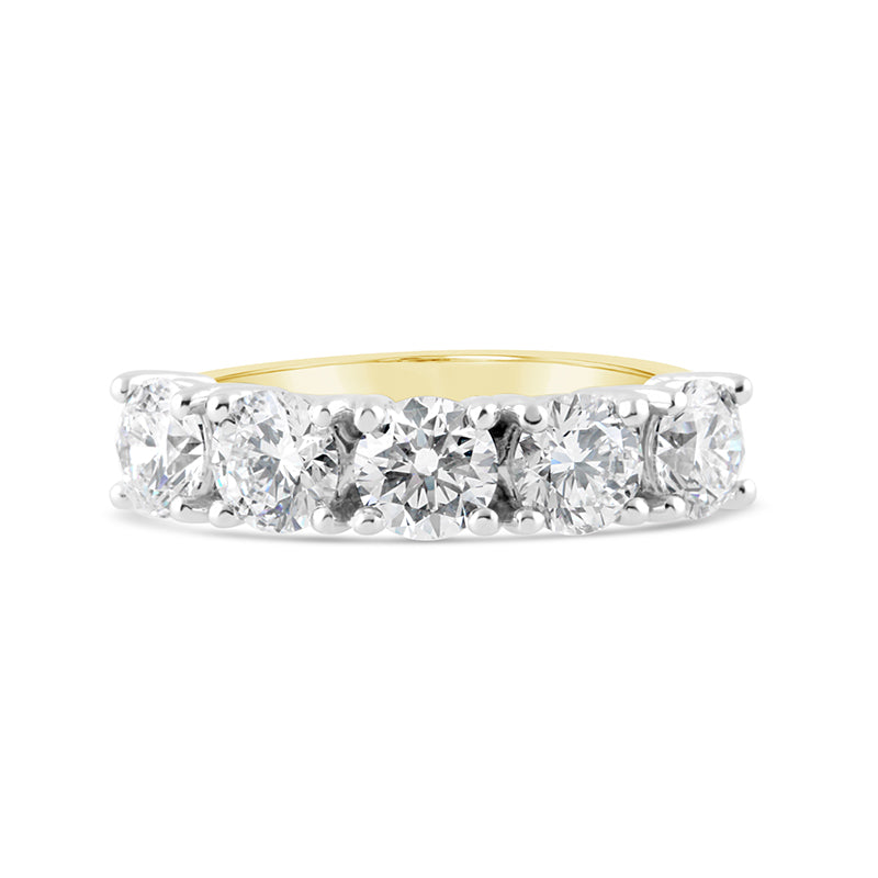 Round Brilliant Five Stone Eternity Ring - 2.52ct