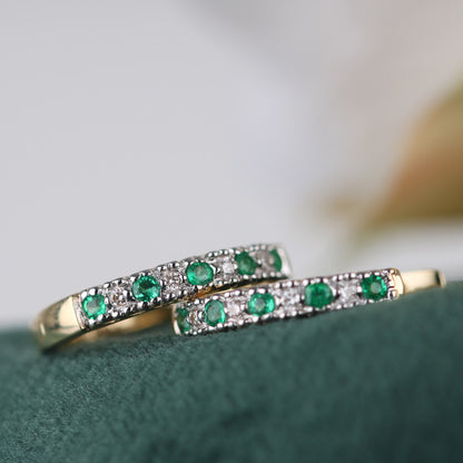 Emerald &amp; Diamond Hoop Earrings