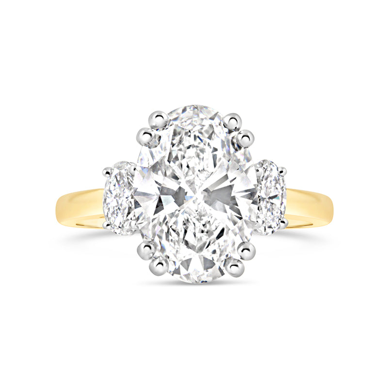 Oval Three Stone Engagement Ring 3.39ct