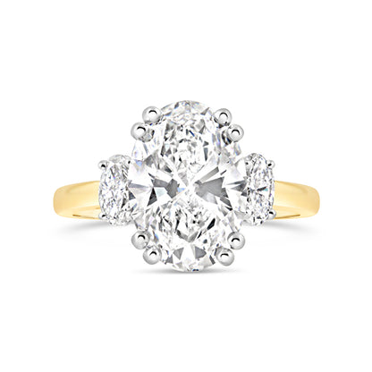 Oval Three Stone Engagement Ring 3.39ct
