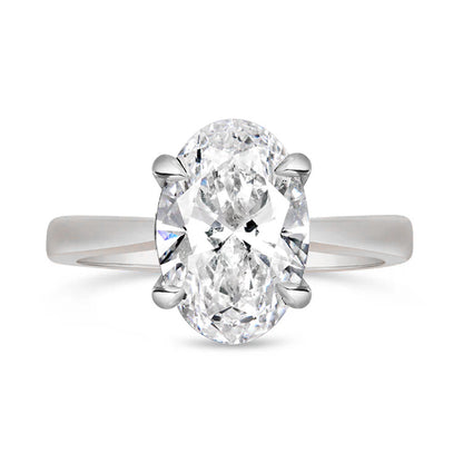 Oval Solitaire Engagement Ring 3.59ct