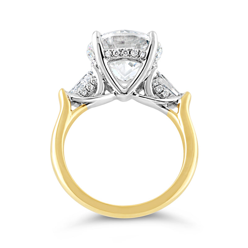 Round Brilliant &amp; Tapered Baguette Three Stone Ring 5.50ct