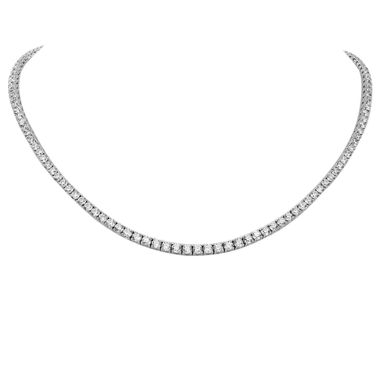 Round Brilliant Diamond Tennis Necklace 7.64ct