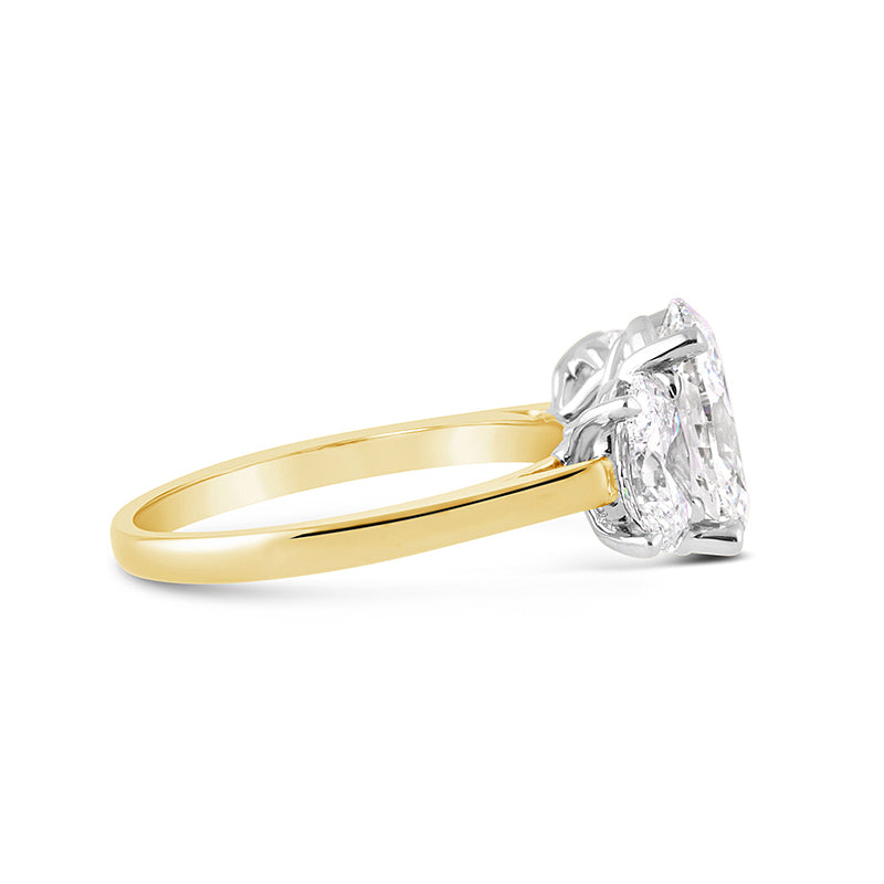Oval Three Stone Diamond Engagement Ring 2.55ct