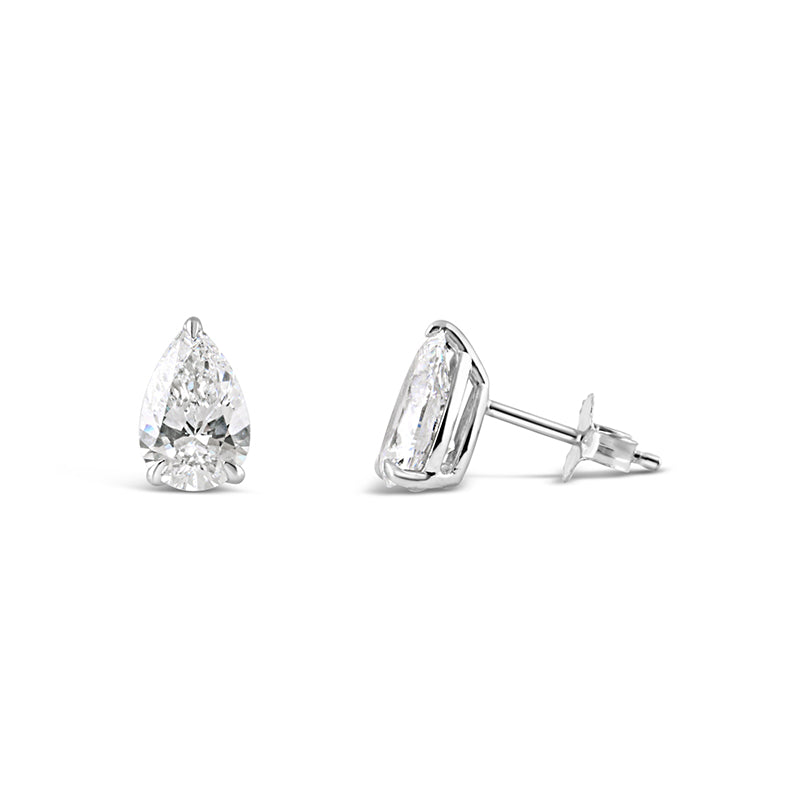 Pear Cut Diamond Stud Earrings 2.19ct