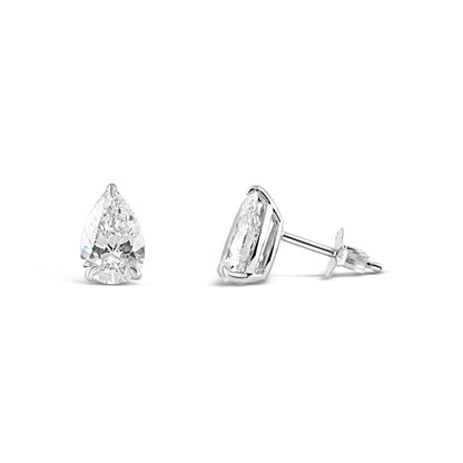 Pear Cut Diamond Stud Earrings 2.19ct