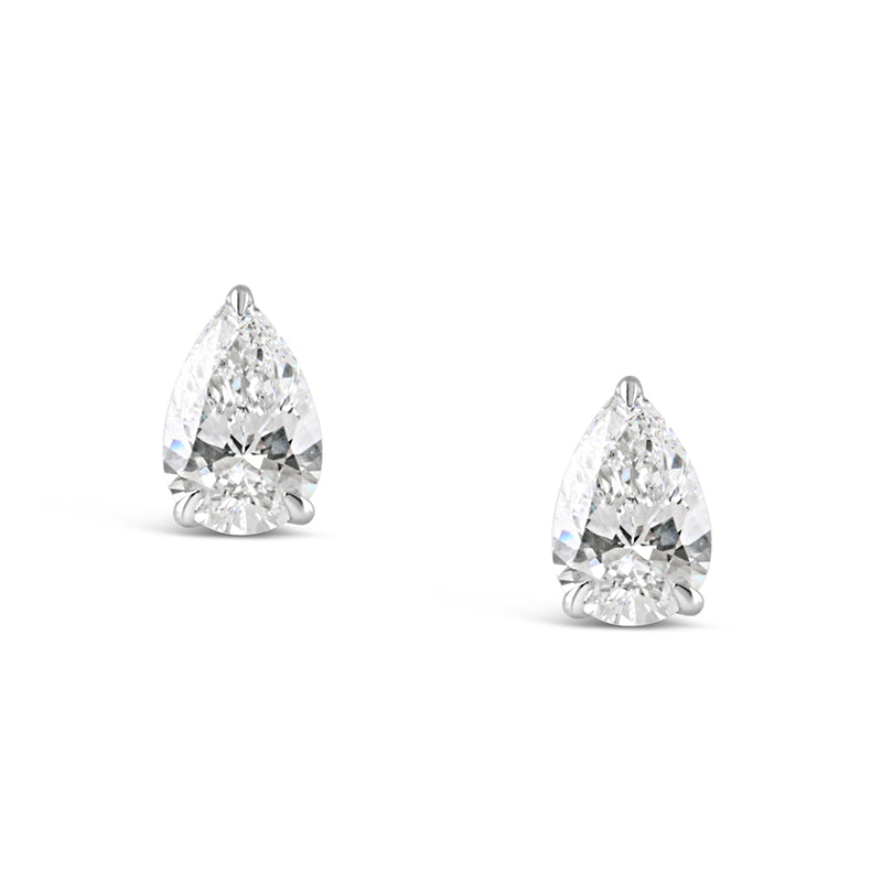 Pear Cut Diamond Stud Earrings 2.19ct