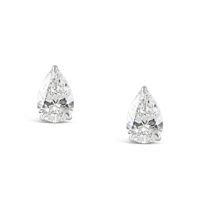 Pear Cut Diamond Stud Earrings 2.19ct