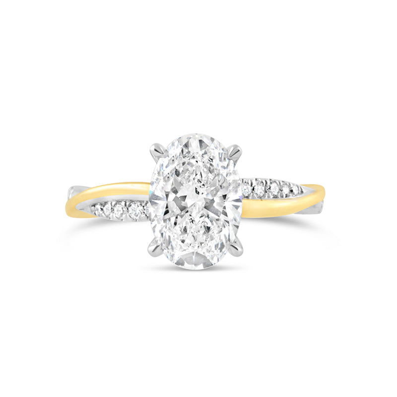 Oval Cut Twist Should Diamond Engagement Ring 2.30ct