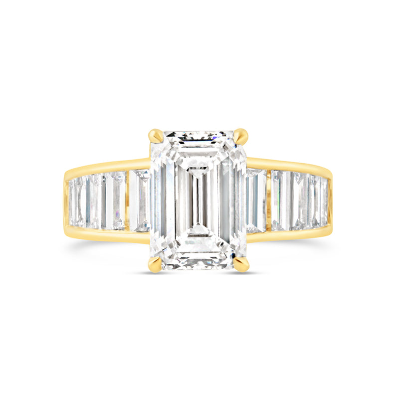 Emerald & Baguette Engagement Ring 5.13t