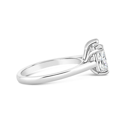 Cushion &amp; Pear Toi et Moi Two Stone Engagement Ring 3.23ct