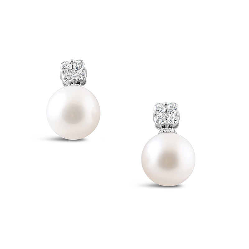 South Sea Pearl &amp; Diamond Drop Earrings
