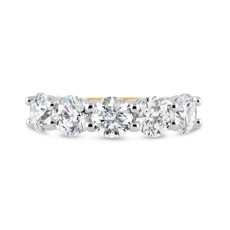 Round Brilliant Five Stone Eternity Ring - 3.88ct