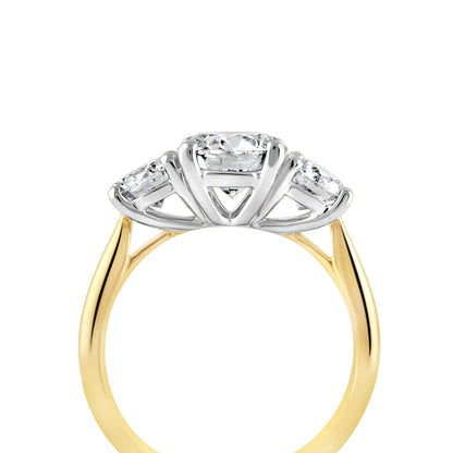 Round Brilliant Three Stone Diamond Engagement Ring 1.70ct