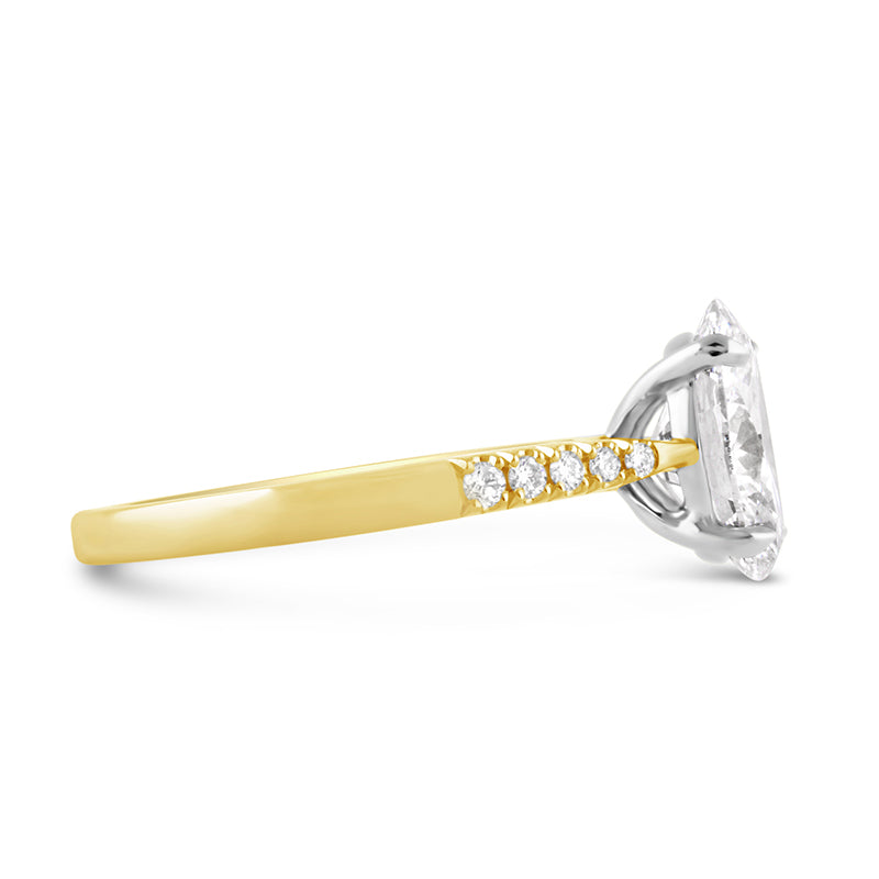 Oval Solitaire Diamond Shoulder Engagement Ring 2.16ct