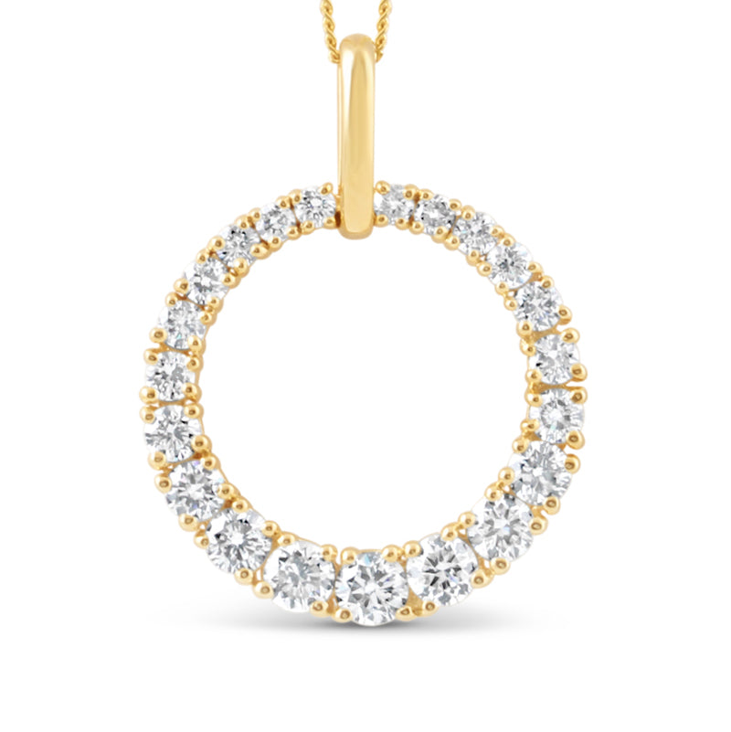 Round Brilliant Open Circle Diamond Pendant 1.24ct