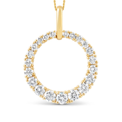 Round Brilliant Open Circle Diamond Pendant 1.24ct