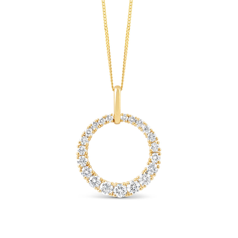 Round Brilliant Open Circle Diamond Pendant 1.24ct
