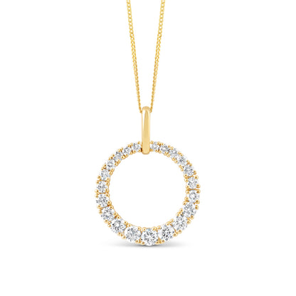 Round Brilliant Open Circle Diamond Pendant 1.24ct