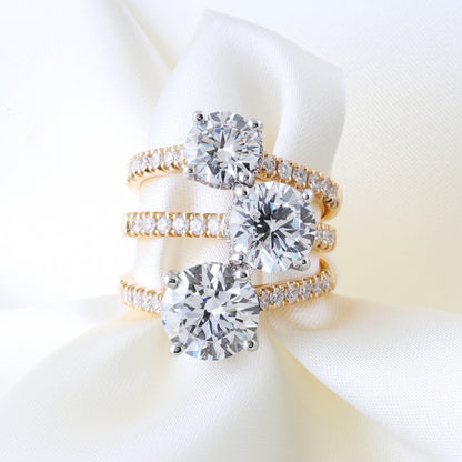 Round Brilliant Solitaire Ring with Diamond Set Shoulders &amp; Hidden Halo 1.58ct