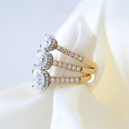 Round Brilliant Solitaire Ring with Diamond Set Shoulders &amp; Hidden Halo 1.58ct