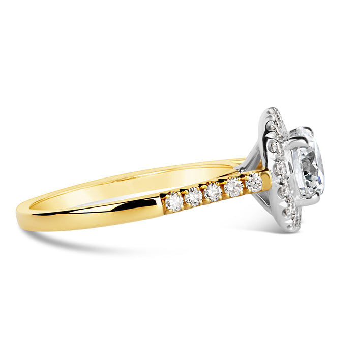 Round Brilliant Halo Engagement Ring 1.14ct