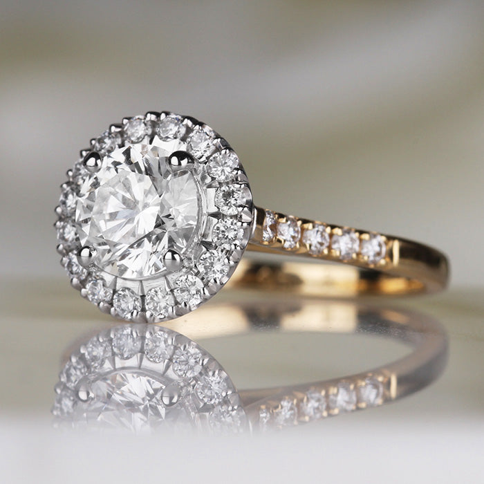 Round Brilliant Halo Engagement Ring 1.14ct