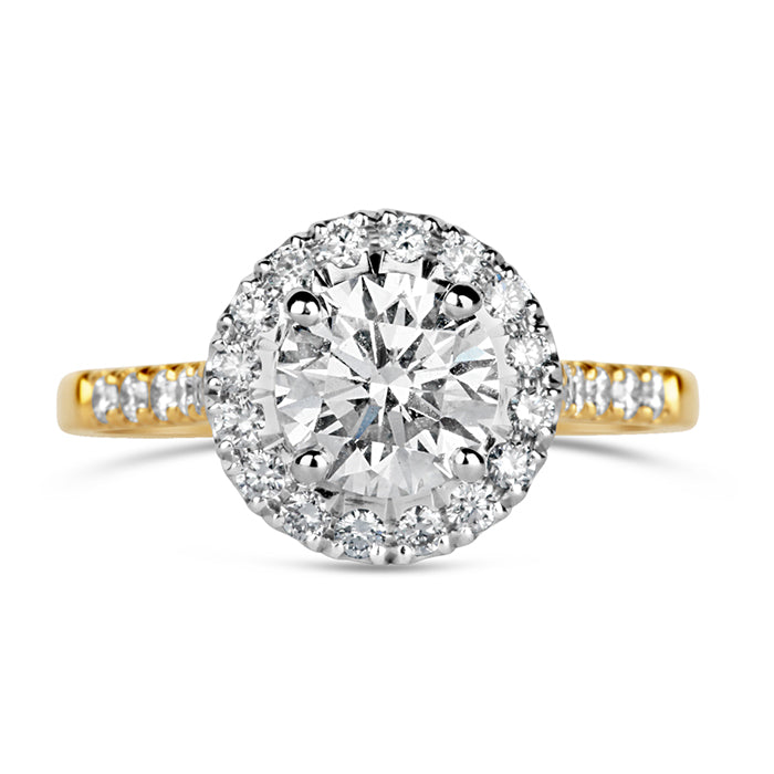 Round Brilliant Halo Engagement Ring 1.14ct
