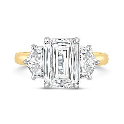 Radiant &amp; Cadillac Cut Three Stone Diamond Ring 4.22ct
