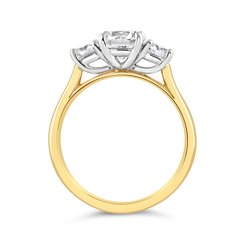 Round Brilliant Three Stone Engagement Ring 1.41ct