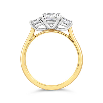 Round Brilliant Three Stone Engagement Ring 1.41ct