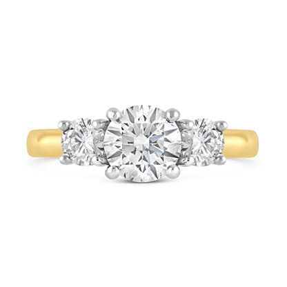 Round Brilliant Three Stone Engagement Ring 1.41ct