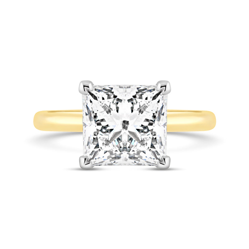 Princess Solitaire Engagement Ring 4.12ct