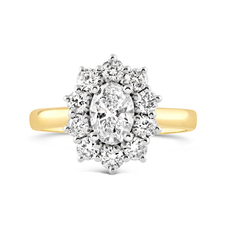 Oval Cluster Diamond Ring 1.94ct