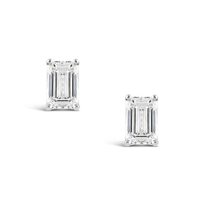 Emerald Solitaire Stud Earrings 2.92ct