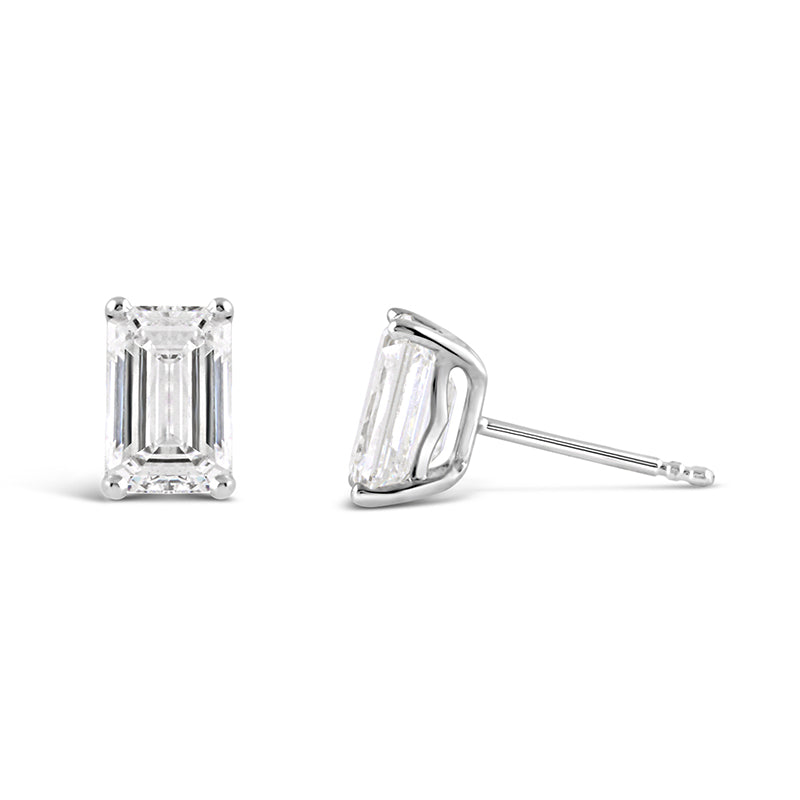 Emerald Solitaire Stud Earrings 2.92ct