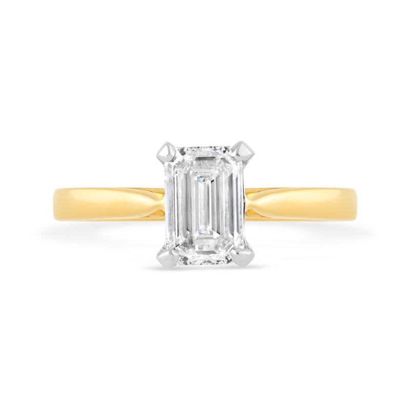 Emerald Solitaire Diamond Ring 1.53ct