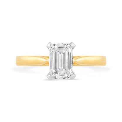 Emerald Solitaire Diamond Ring 1.53ct