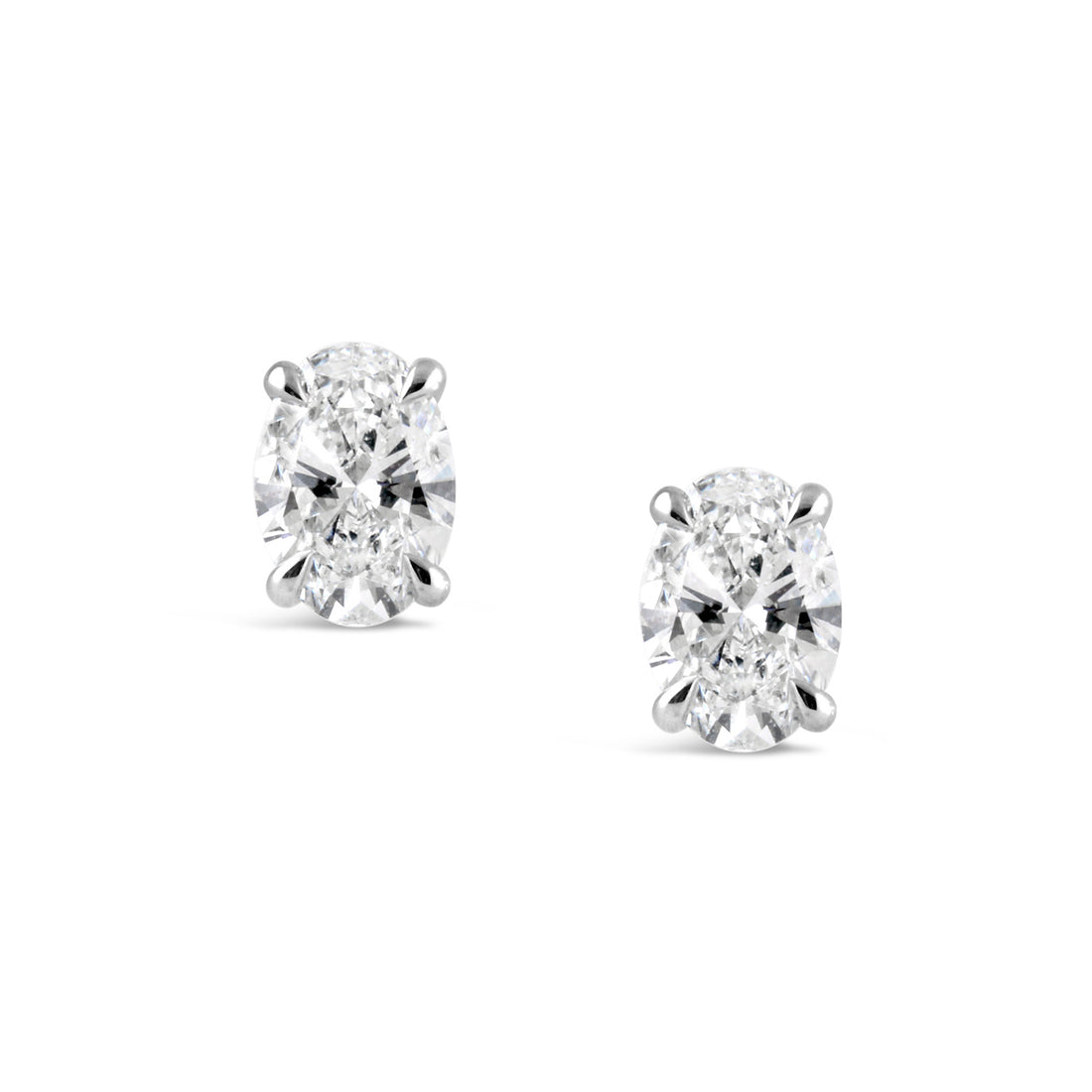 Oval Cut Diamond Solitaire Stud Earrings 1.40ct